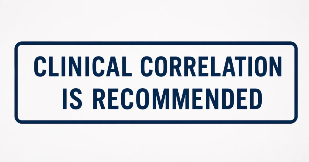 Clinical Correlation Is Recommended