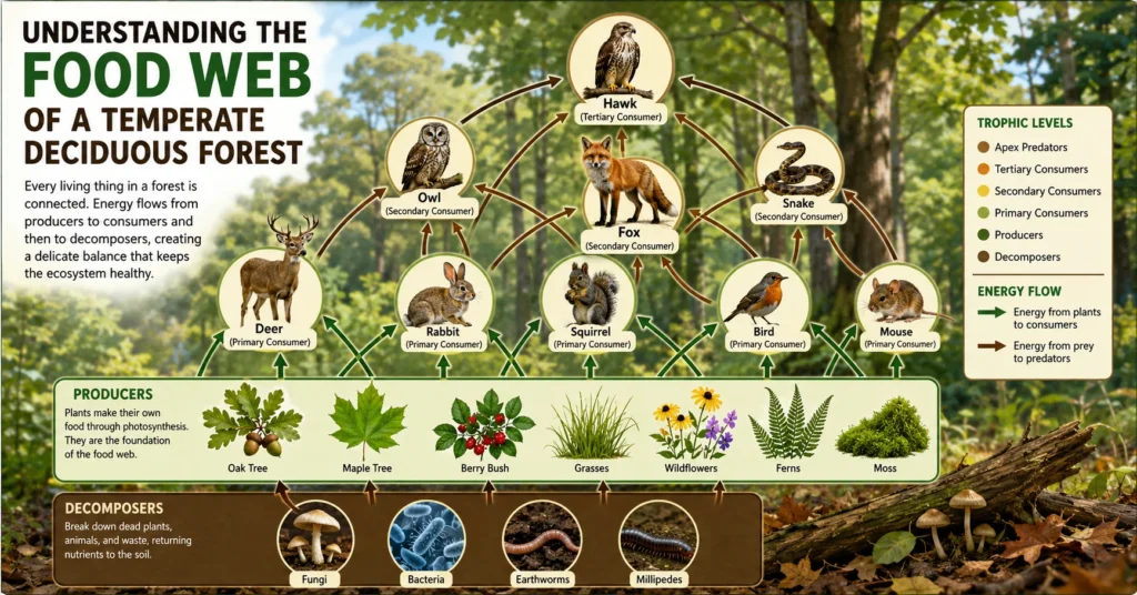 Food Web Of A Temperate Deciduous Forest